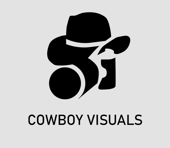 Logotipo Cowboy Visuals una tinta